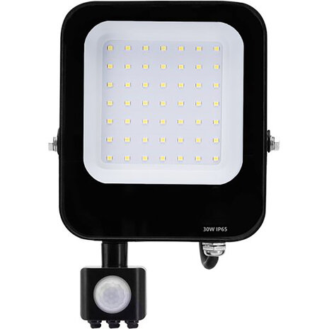 LED Bouwlamp 30W Met Sensor - Waterdicht IP65, Mat Zwarte Vloer- & Wandlamp LED Bouwlamp 30W Met Sensor - Waterdicht IP65, Mat Zwarte Vloer- & Wandlamp