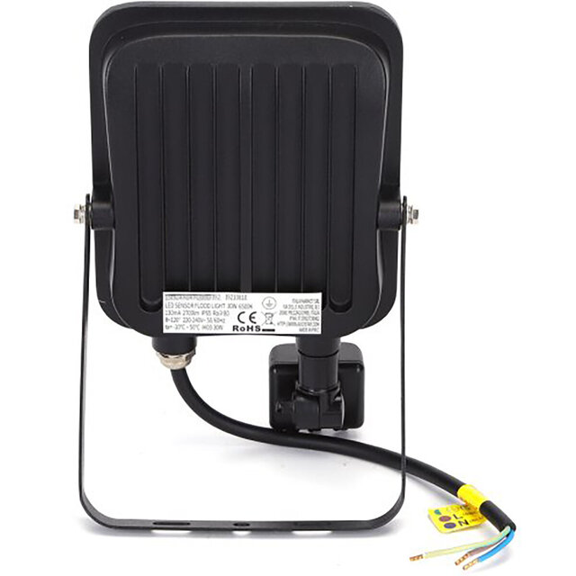 HLW LED LED Bouwlamp 30W Met Sensor - Waterdicht IP65, Mat Zwarte Vloer- & Wandlamp