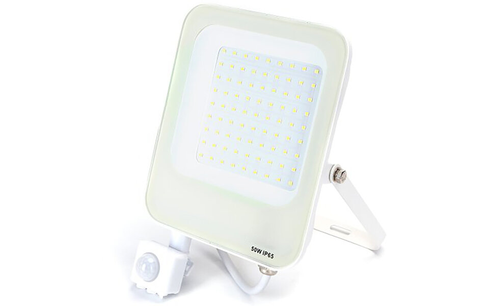 HLW LED LED Construction Lamp with Motion Sensor - Waterproof LED Wall Lamp with Sensor, 50W Cool White 6500K HLW LED LED Construction Lamp with Motion Sensor - Waterproof LED Wall Lamp with Sensor, 50W Cool White 6500K