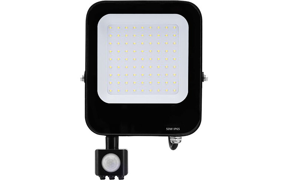 HLW LED LED Construction Lamp and Wall Lamp with Sensor 50W - Matte Black, Waterproof IP65, Cool White 6000K HLW LED LED Construction Lamp and Wall Lamp with Sensor 50W - Matte Black, Waterproof IP65, Cool White 6000K