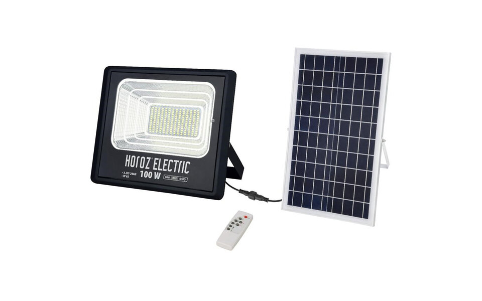 HLW LED LED Floodlight Solar 100W - Witte Vloerlamp & Tuin Wandlamp, IP65 Waterdicht, Koud Wit 6000K HLW LED LED Floodlight Solar 100W - Witte Vloerlamp & Tuin Wandlamp, IP65 Waterdicht, Koud Wit 6000K