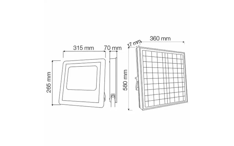 HLW LED LED Floodlight Solar 100W - White Floor Lamp & Garden Wall Lamp, IP65 Waterproof, Cool White 6000K
