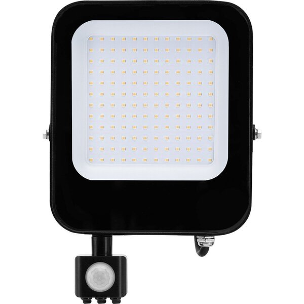 HLW LED LED Bouwlamp 100 Watt met Sensor - Mat Zwarte LED Bouwlamp, Waterdicht IP65, Neutraal Wit HLW LED LED Bouwlamp 100 Watt met Sensor - Mat Zwarte LED Bouwlamp, Waterdicht IP65, Neutraal Wit
