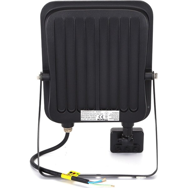 HLW LED LED Bouwlamp 100 Watt met Sensor - Mat Zwarte LED Bouwlamp, Waterdicht IP65, Neutraal Wit HLW LED LED Bouwlamp 100 Watt met Sensor - Mat Zwarte LED Bouwlamp, Waterdicht IP65, Neutraal Wit