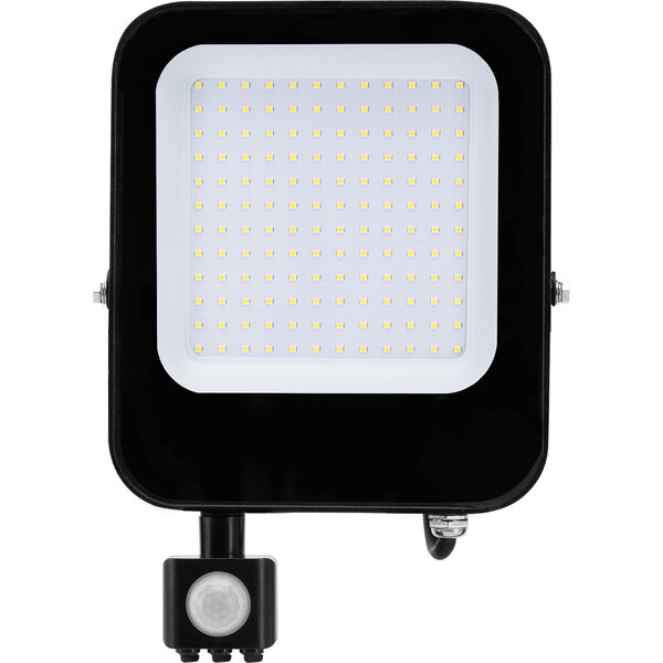 HLW LED LED Bouwlamp 100W Mat Zwart - Waterdichte LED Bouwlamp & Wandlamp met Sensor, Koud Wit 6500K HLW LED LED Bouwlamp 100W Mat Zwart - Waterdichte LED Bouwlamp & Wandlamp met Sensor, Koud Wit 6500K