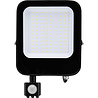 LED Bouwlamp 100W met Sensor - Mat Zwart, Waterdicht IP65 Buitenverlichting LED Bouwlamp 100W met Sensor - Mat Zwart, Waterdicht IP65 Buitenverlichting