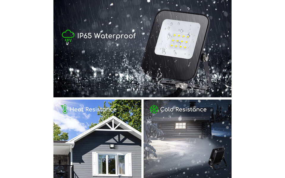 HLW LED LED Bouwlamp 10W Waterdicht IP65 - Zwarte & Witte LED lamp Koud Wit 6000K HLW LED LED Bouwlamp 10W Waterdicht IP65 - Zwarte & Witte LED lamp Koud Wit 6000K