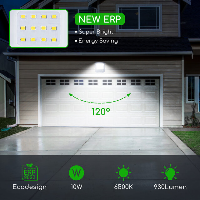 HLW LED LED Construction Lamp 10W Waterproof IP65 - Black & White LED Lamp Cool White 6000K