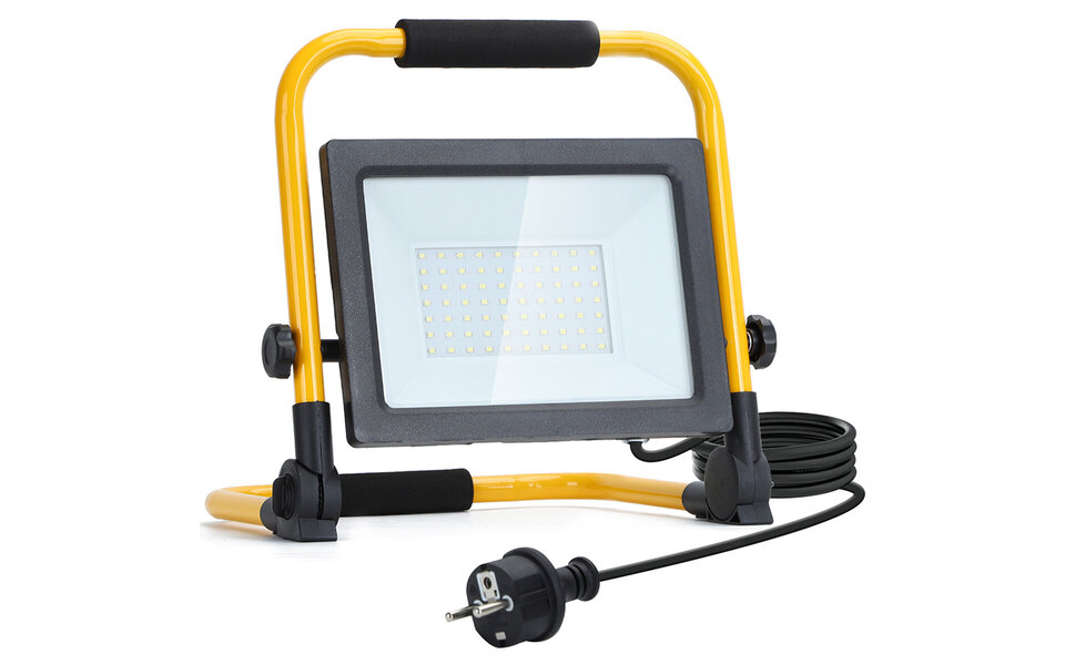 HLW LED Waterdichte LED Bouwlamp 50W Verstelbaar, Witte Vloerlamp Koud Wit 6000K IP65 HLW LED Waterdichte LED Bouwlamp 50W Verstelbaar, Witte Vloerlamp Koud Wit 6000K IP65