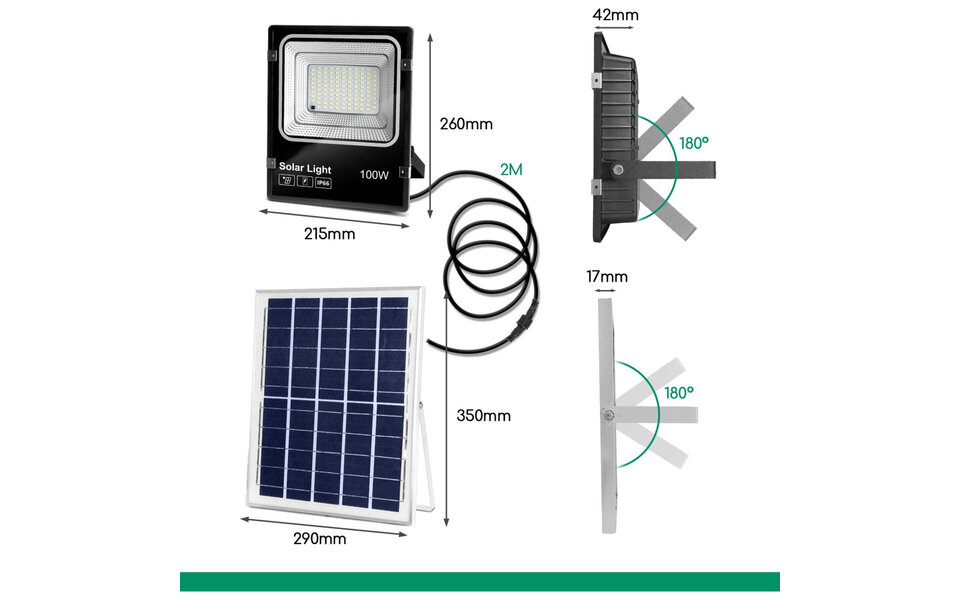 HLW LED LED Bouwlamp & Tuin Wandlamp 100W - Waterdicht, Koud Wit 6000K, LED Wandlamp