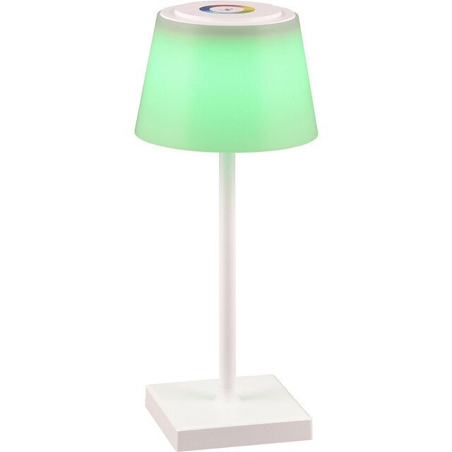 HLW LED LED Tafellamp met Oplaadbare Batterijen - Trion Sansy - 2.1W - RGBW - Spatwaterdicht IP44 - Dimbaar - Vierkant - Wit