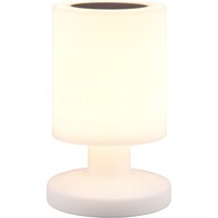 LED Tafellamp op Zonne-energie - Solar Tafellamp - Trion Silvin - USB Oplaadbaar - Warm Wit 3000K - Spatwaterdicht IP44 - Rond - Wit