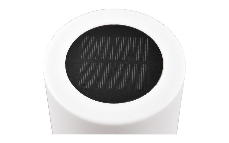 HLW LED Solar-Powered LED Table Lamp - Solar Table Lamp - Trion Silvin - USB Rechargeable - Warm White 3000K - Splashproof IP44 - Round - White