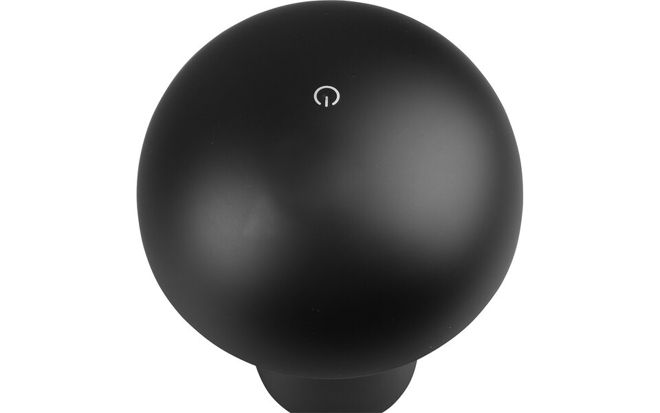 HLW LED LED Table Lamp - Table Lighting - Trion Lenio - 2W - Warm White 3000K - Dimmable - USB Rechargeable - Splashproof IP44 - Round - Matte Black - Plastic