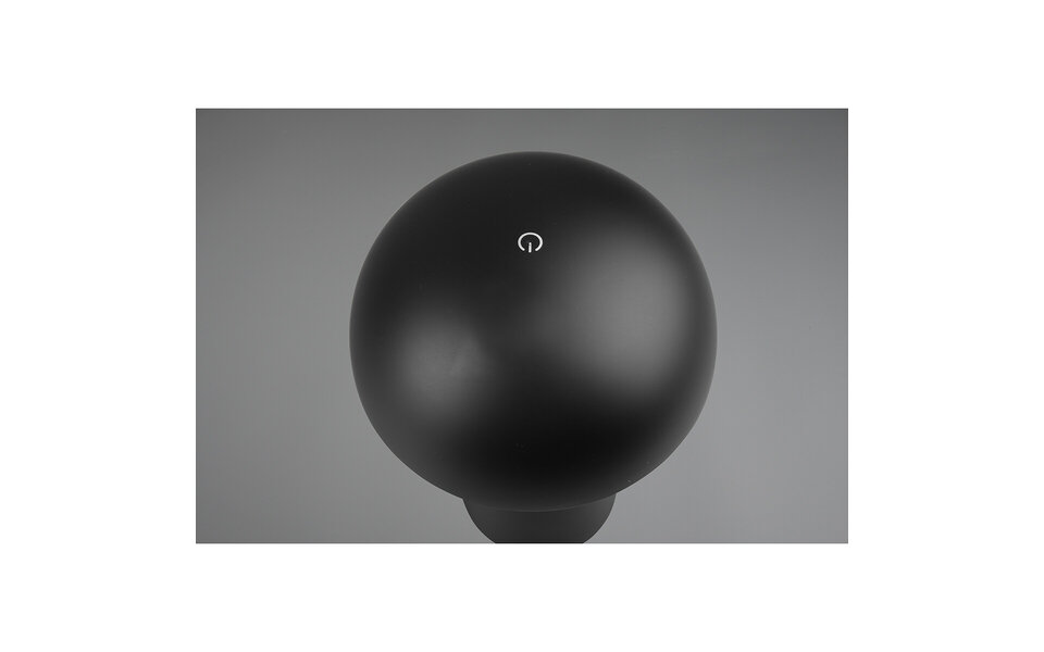 HLW LED LED Tafellamp - Tafelverlichting - Trion Lenio - 2W - Warm Wit 3000K - Dimbaar - USB Oplaadbaar - Spatwaterdicht IP44 - Rond - Mat Zwart - Kunststof