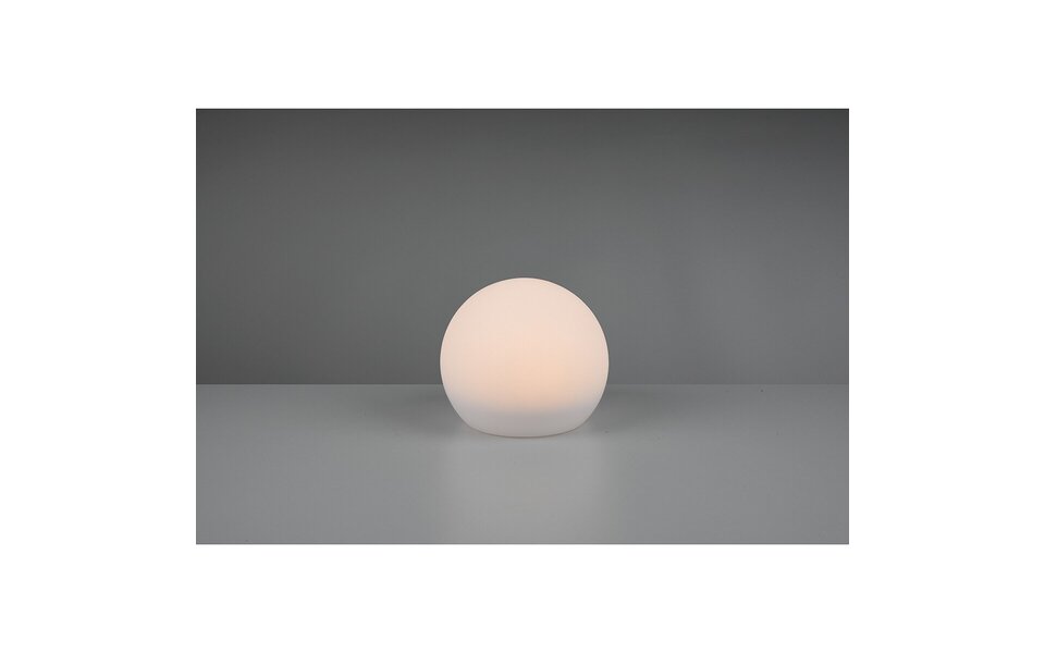 HLW LED LED Tafellamp met Zonne-energie - Trion Mallo - Dag en Nacht Sensor - 5W - Warm Wit 3000K - RGBW - Spatwaterdicht IP44 - Rond - Mat Wit - Kunststof