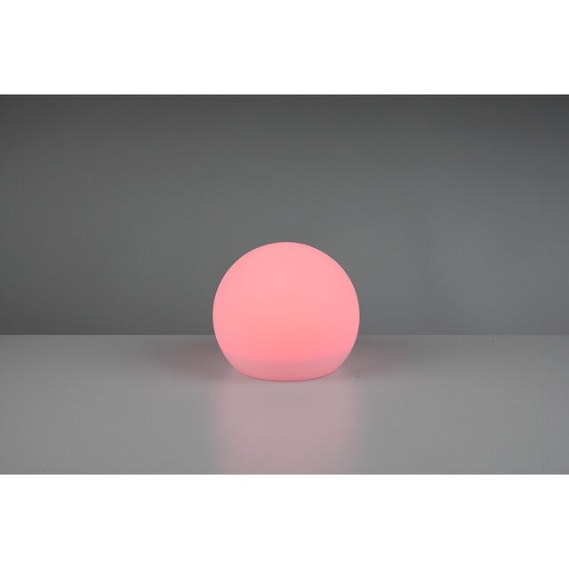 HLW LED LED Tafellamp met Zonne-energie - Trion Mallo - Dag en Nacht Sensor - 5W - Warm Wit 3000K - RGBW - Spatwaterdicht IP44 - Rond - Mat Wit - Kunststof