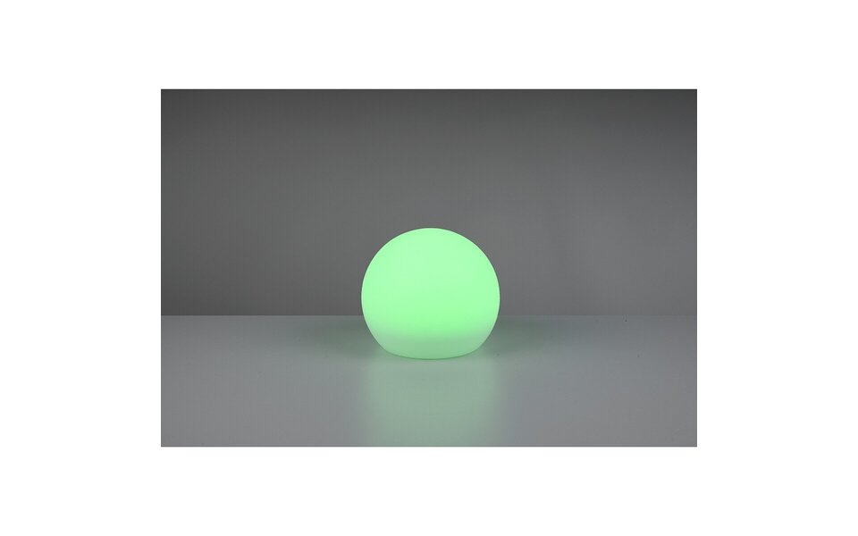 HLW LED LED Tafellamp met Zonne-energie - Trion Mallo - Dag en Nacht Sensor - 5W - Warm Wit 3000K - RGBW - Spatwaterdicht IP44 - Rond - Mat Wit - Kunststof