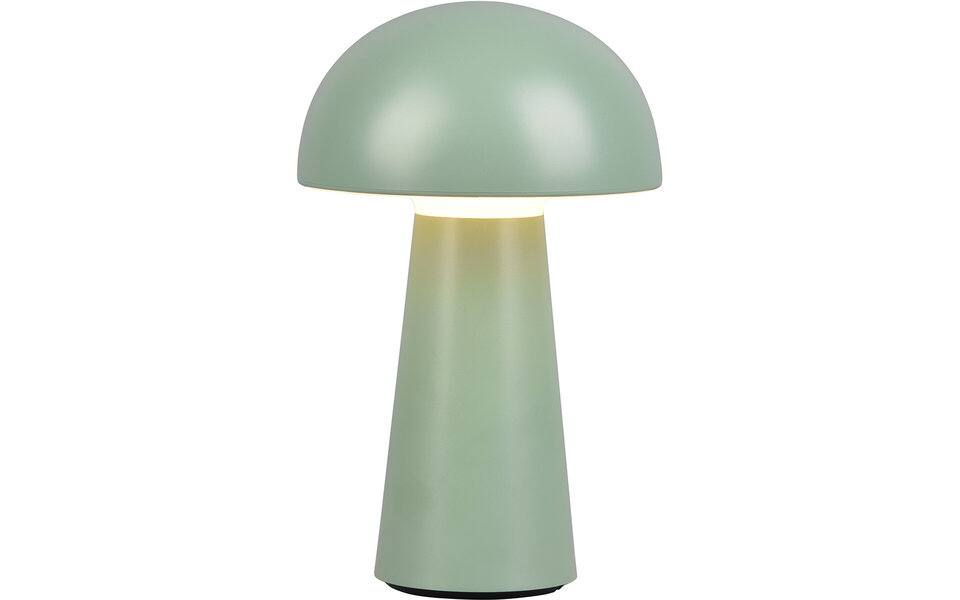 HLW LED LED Table Lamp - Table Lighting - Trion Lenio - 2W - Warm White 3000K - Dimmable - USB Rechargeable - Splashproof IP44 - Round - Matte Green - Plastic