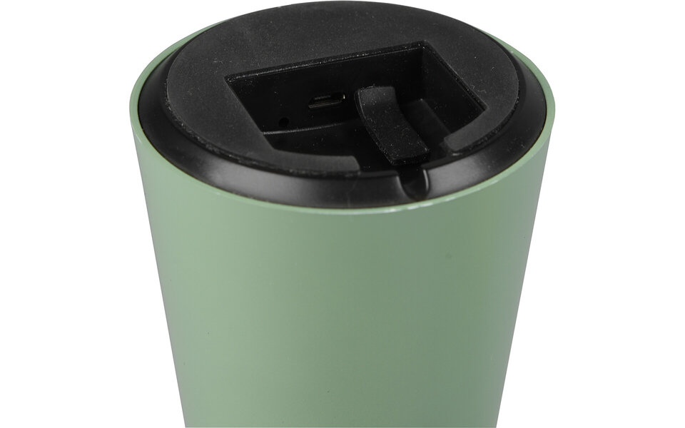 HLW LED LED Table Lamp - Table Lighting - Trion Lenio - 2W - Warm White 3000K - Dimmable - USB Rechargeable - Splashproof IP44 - Round - Matte Green - Plastic