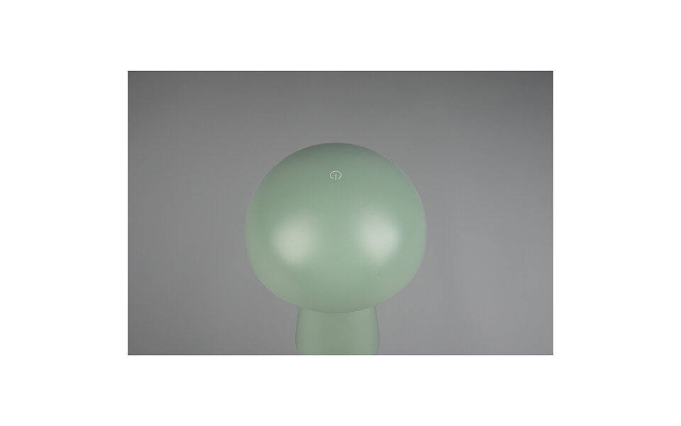 HLW LED LED Table Lamp - Table Lighting - Trion Lenio - 2W - Warm White 3000K - Dimmable - USB Rechargeable - Splashproof IP44 - Round - Matte Green - Plastic