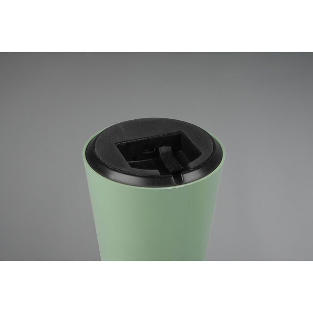 HLW LED LED Table Lamp - Table Lighting - Trion Lenio - 2W - Warm White 3000K - Dimmable - USB Rechargeable - Splashproof IP44 - Round - Matte Green - Plastic