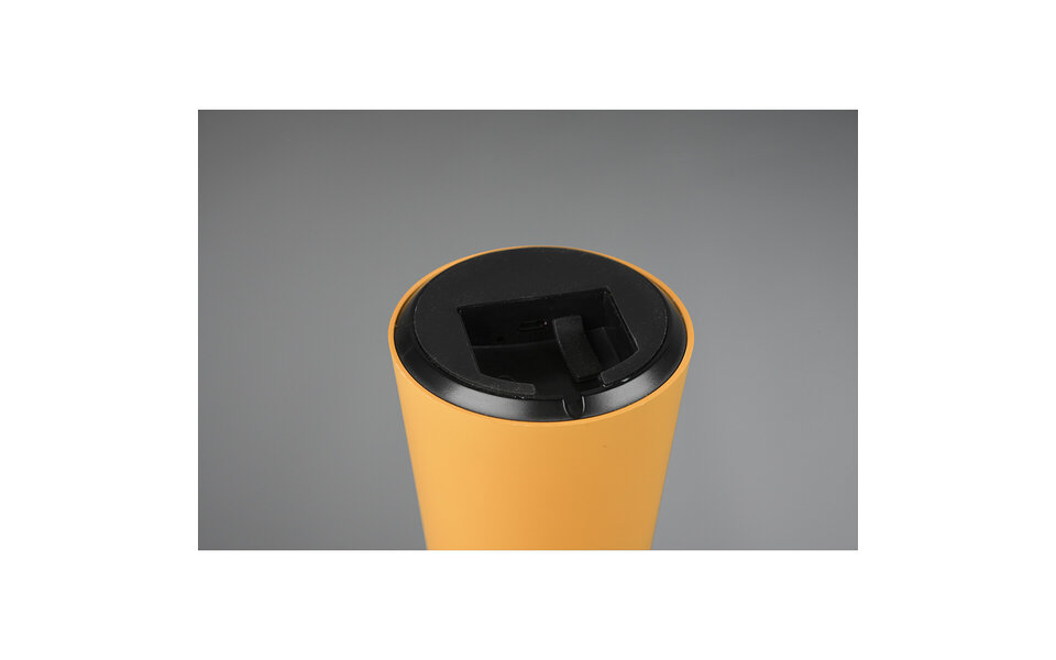 HLW LED LED Table Lamp - Table Lighting - Trion Lenio - 2W - Warm White 3000K - Dimmable - USB Rechargeable - Splashproof IP44 - Round - Matte Orange - Plastic