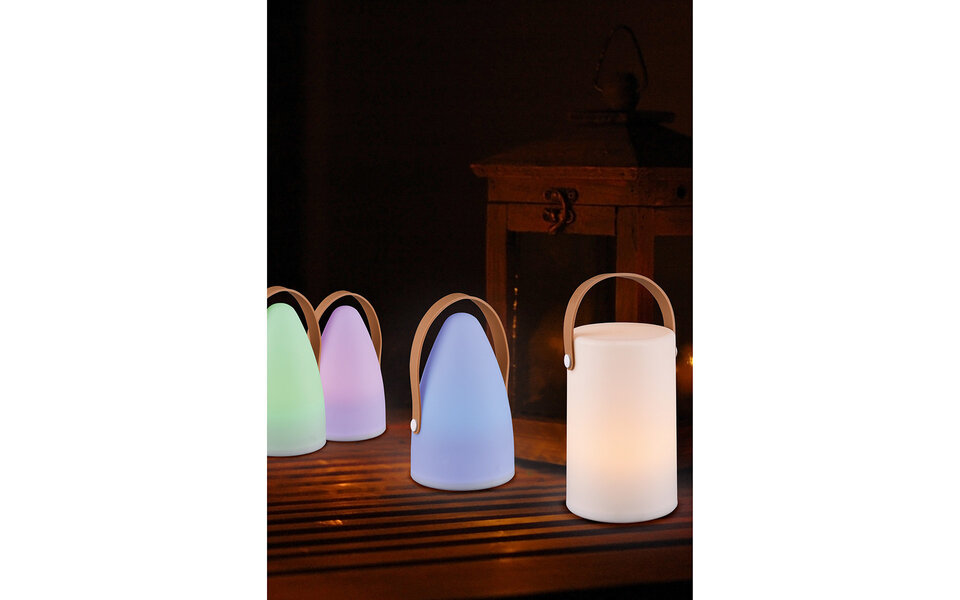 HLW LED LED Table Lamp - Trion Arino - RGB - Round - White - Plastic - Splashproof - USB Rechargeable