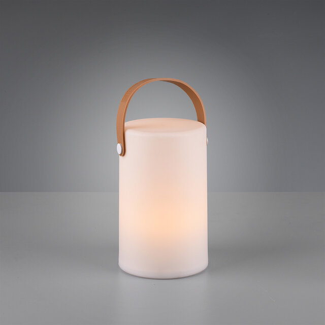 HLW LED LED Tafellamp - Trion Arino - RGB - Rond - Wit - Kunststof - Spatwaterdicht - USB Oplaadbaar