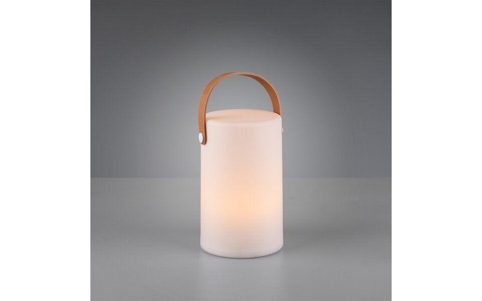 HLW LED LED Tafellamp - Trion Arino - RGB - Rond - Wit - Kunststof - Spatwaterdicht - USB Oplaadbaar