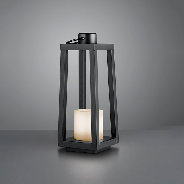 Mat zwarte LED tafellamp van aluminium met warm wit licht 3000K en spatwaterdichte behuizing