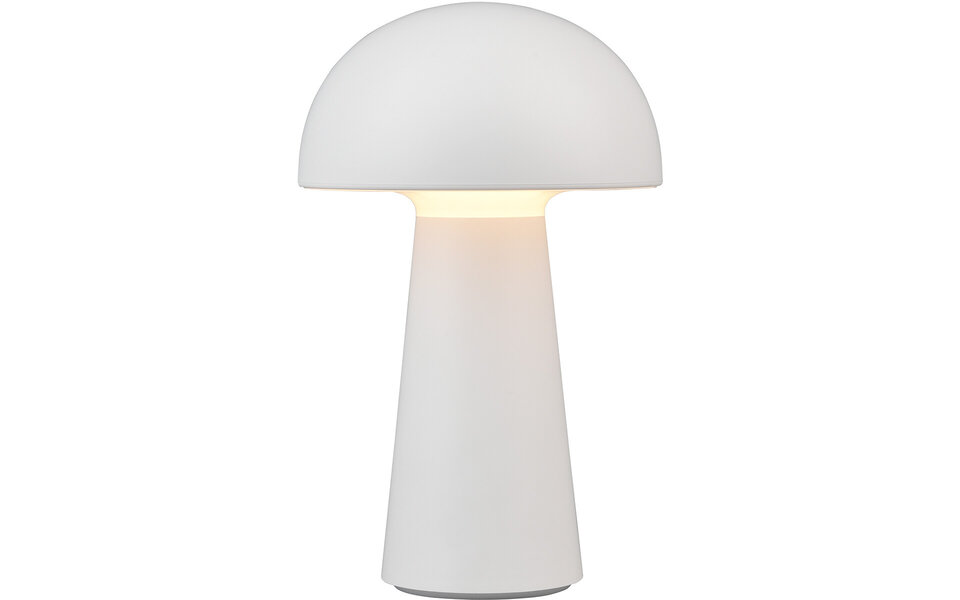 HLW LED LED Table Lamp - Table Lighting - Trion Lenio - 2W - Warm White 3000K - Dimmable - USB Rechargeable - Splashproof IP44 - Round - Matte White - Plastic