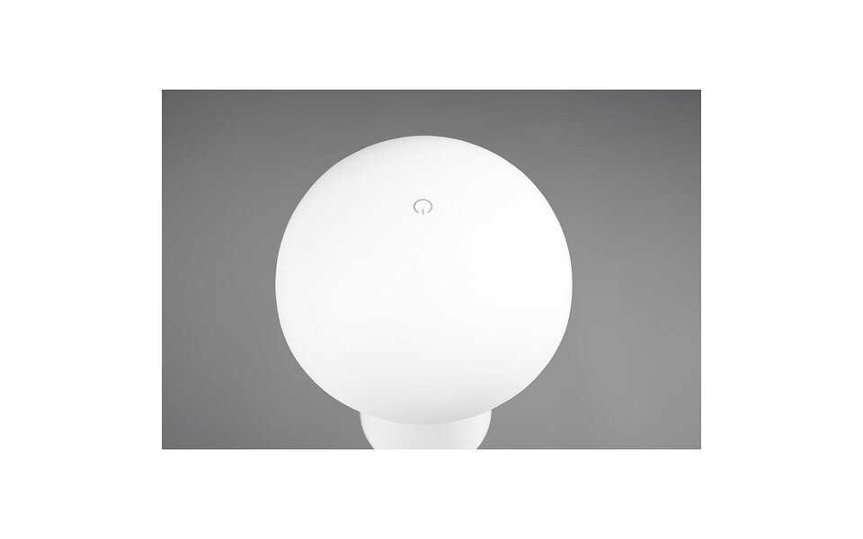 HLW LED LED Table Lamp - Table Lighting - Trion Lenio - 2W - Warm White 3000K - Dimmable - USB Rechargeable - Splashproof IP44 - Round - Matte White - Plastic