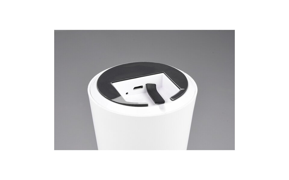 HLW LED LED Table Lamp - Table Lighting - Trion Lenio - 2W - Warm White 3000K - Dimmable - USB Rechargeable - Splashproof IP44 - Round - Matte White - Plastic