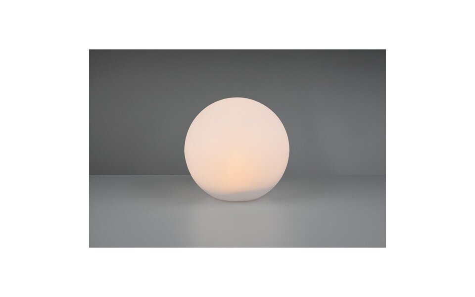 HLW LED LED Tafellamp met Zonne-energie - Trion Mallo XL - Dag en Nacht Sensor - 5W - Warm Wit 3000K - RGBW - Spatwaterdicht IP44 - Rond - Mat Wit - Kunststof