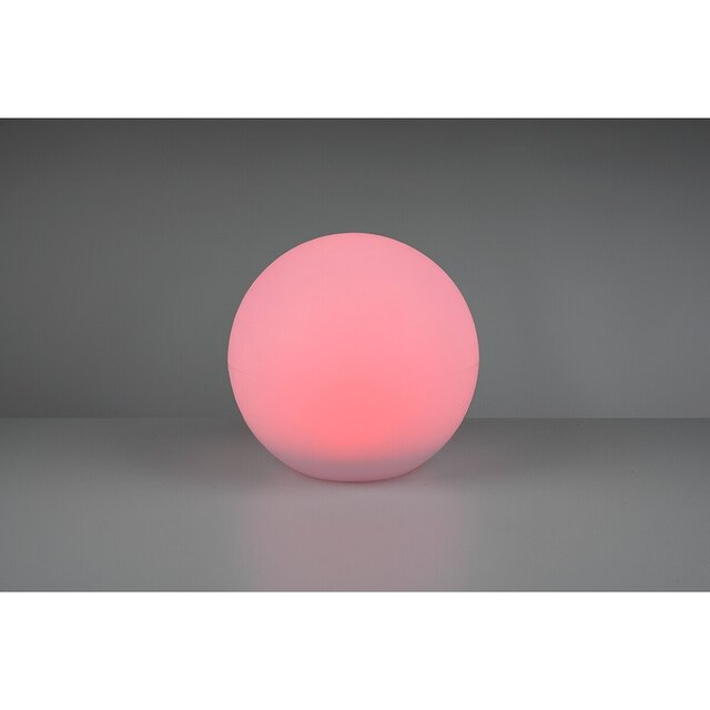 HLW LED LED Tafellamp met Zonne-energie - Trion Mallo XL - Dag en Nacht Sensor - 5W - Warm Wit 3000K - RGBW - Spatwaterdicht IP44 - Rond - Mat Wit - Kunststof