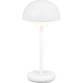 LED Tafellamp met Oplaadbare Batterijen - Trion Berna - 2W - Warm Wit 3000K - Spatwaterdicht IP44 - Dimbaar - Rond - Mat Wit - Kunststof
