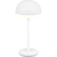 LED Tafellamp met Oplaadbare Batterijen - Trion Berna - 2W - Warm Wit 3000K - Spatwaterdicht IP44 - Dimbaar - Rond - Mat Wit - Kunststof