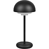 HLW LED LED Table Lamp with Rechargeable Batteries - Trion Berna - 2W - Warm White 3000K - Splashproof IP44 - Dimmable - Round - Matte Black - Plastic
