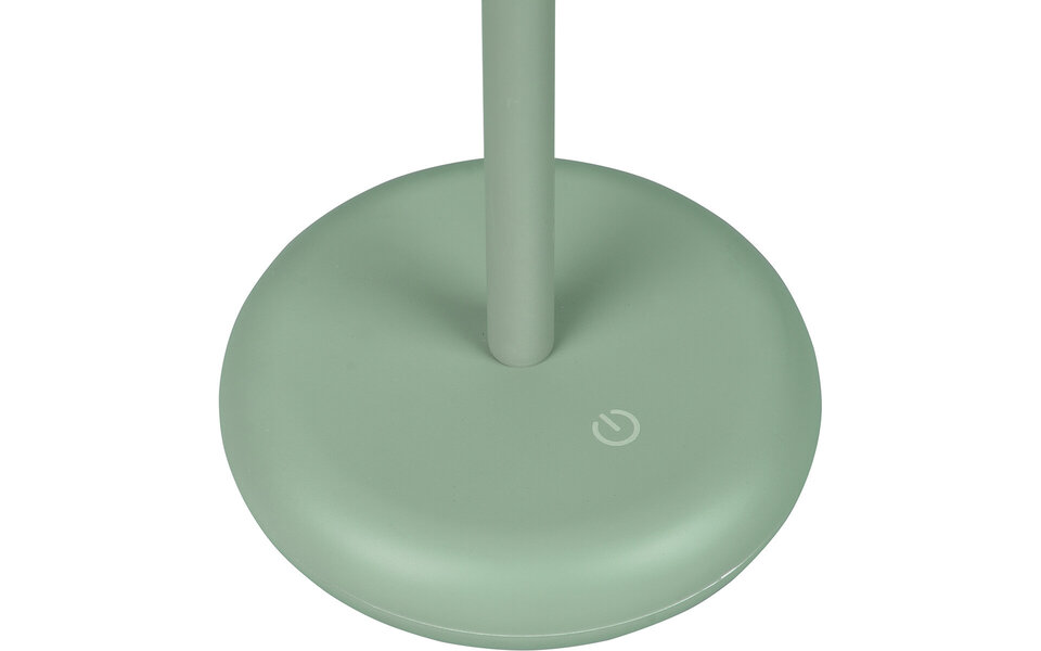 HLW LED LED Table Lamp with Rechargeable Batteries - Trion Berna - 2W - Warm White 3000K - Splashproof IP44 - Dimmable - Round - Matte Green - Plastic HLW LED LED Table Lamp with Rechargeable Batteries - Trion Berna - 2W - Warm White 3000K - Splashproof IP44 - Dimmable - Round - Matte Green - Plastic