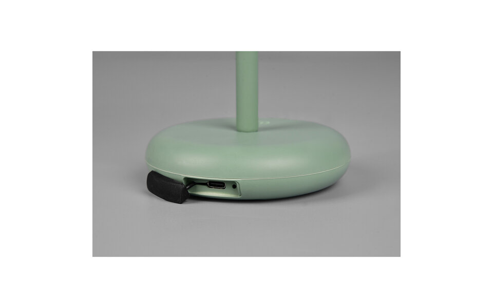 HLW LED LED Table Lamp with Rechargeable Batteries - Trion Berna - 2W - Warm White 3000K - Splashproof IP44 - Dimmable - Round - Matte Green - Plastic HLW LED LED Table Lamp with Rechargeable Batteries - Trion Berna - 2W - Warm White 3000K - Splashproof IP44 - Dimmable - Round - Matte Green - Plastic