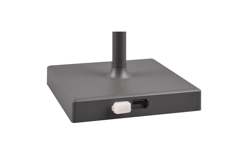 HLW LED LED Table Lamp with Rechargeable Batteries - Trion Sansy - 2.1W - RGBW - Splashproof IP44 - Dimmable - Square - Anthracite