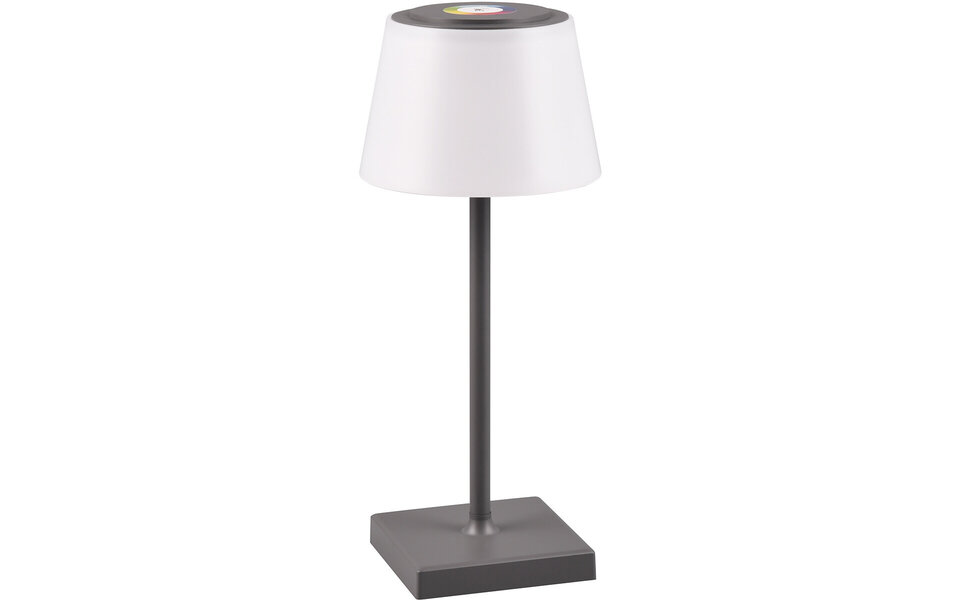 HLW LED LED Table Lamp with Rechargeable Batteries - Trion Sansy - 2.1W - RGBW - Splashproof IP44 - Dimmable - Square - Anthracite