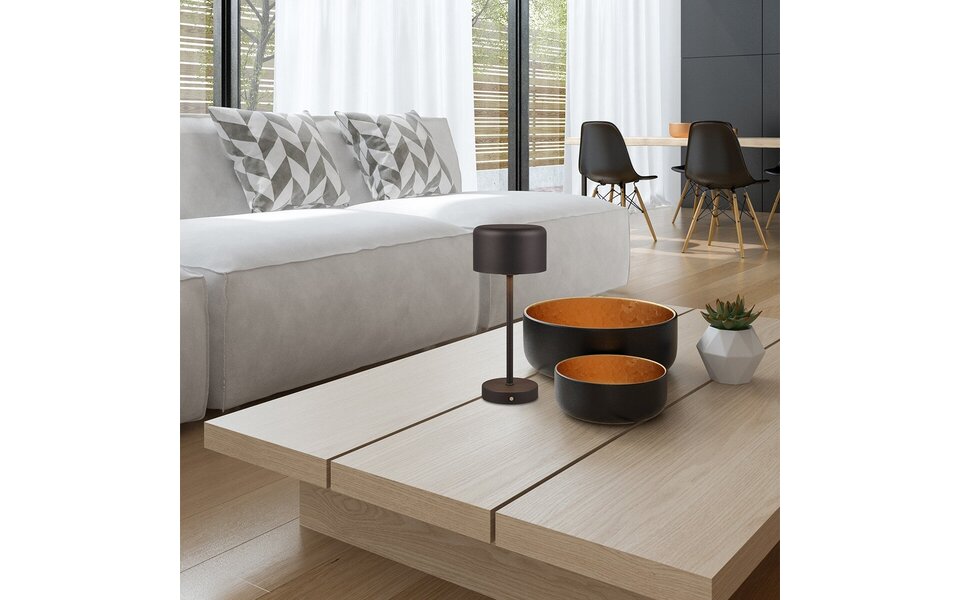 HLW LED LED Table Lamp with Rechargeable Batteries - Trion Elf - 1.5W - Warm White 3000K - Matte Black - Metal HLW LED LED Table Lamp with Rechargeable Batteries - Trion Elf - 1.5W - Warm White 3000K - Matte Black - Metal