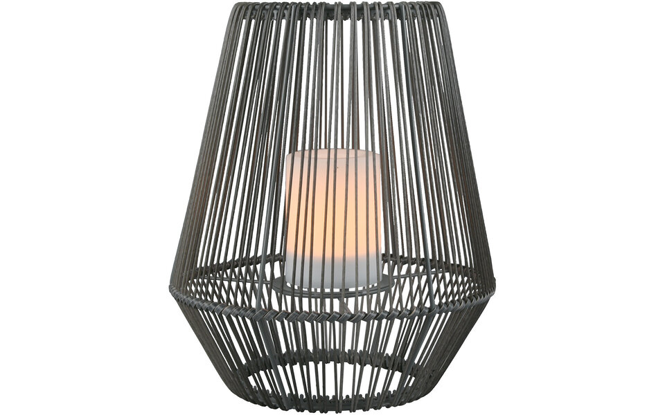 HLW LED LED Table Lamp with Solar Energy - Trion Minera - Day and Night Sensor - Splashproof IP44 - Oval - Matte Gray - Plastic