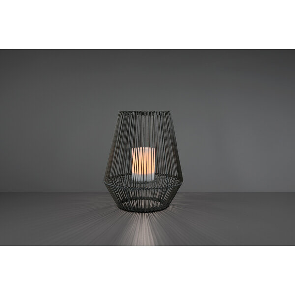 HLW LED LED Tafellamp met Sensor, Ovale Stoffen Kap en Spatwaterdicht IP44 - Zonne-energie