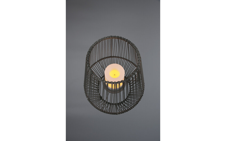 HLW LED LED Tafellamp met Zonne-energie - Trion Minera - Dag en Nacht Sensor - Spatwaterdicht IP44 - Ovaal - Mat Grijs - Kunststof