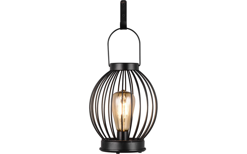 HLW LED LED Solar-Powered Table Lamp - Solar Pendant Lamp - Trion Muricy - Warm White 2700K - Splashproof IP44 - Round - Black