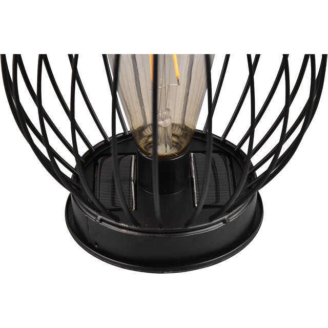 HLW LED LED Solar-Powered Table Lamp - Solar Pendant Lamp - Trion Muricy - Warm White 2700K - Splashproof IP44 - Round - Black