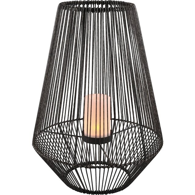 LED Tafellamp met Zonne-energie - Trion Nero - Dag en Nacht Sensor - Spatwaterdicht IP44 - Rond - Grijs - Kunststof Binnenverlichting